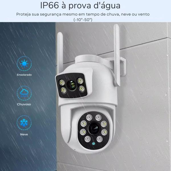 Imagem de Câmera de Segurança Dupla A Prova D'agua com Detecção de Movimento e Imagens Ultra-HD