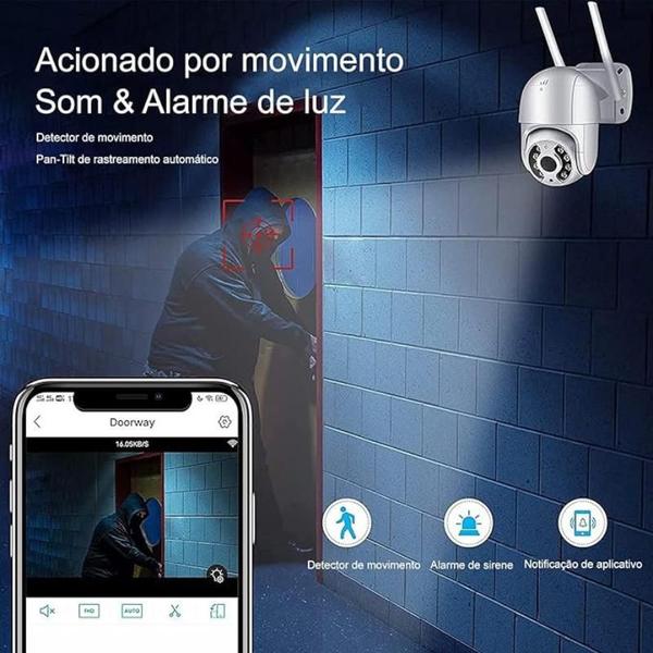 Imagem de Câmera De Segurança Externa App Yoosee Sem Fio Full Hd Visão Noturna Panoramica Prova D'água Infravermelho 360 Wifi