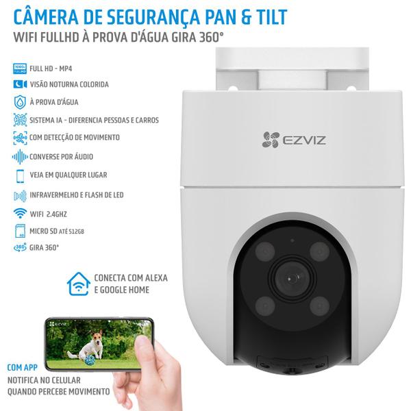 Imagem de Câmera de Segurança H8C UHD Wi-Fi Pan/Tilt IP67 360º Dome Visão Noturna Colorida