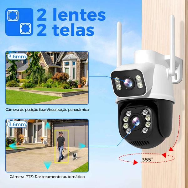 Imagem de Camera de segurança inteligente duas lentes 360 ip wifi dome