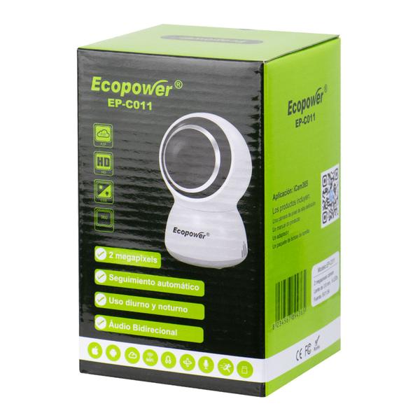 Imagem de Camera de Seguranca IP Ecopower EP-C011 - 2MP - Wi-Fi - Branco e Preto