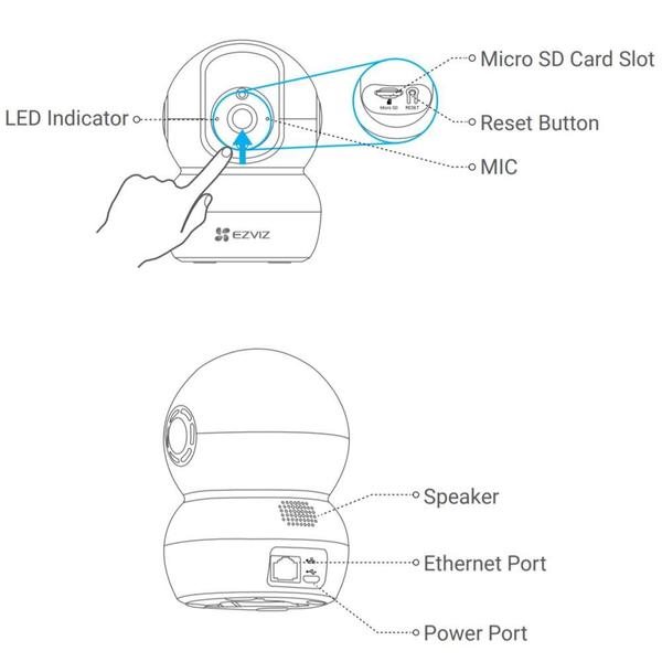 Imagem de Câmera de Segurança IP Wifi Ezviz 2MP CS-TY2-B0-1G2WF