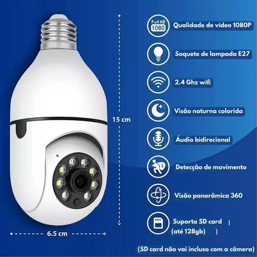 Imagem de Câmera de Segurança IP Wifi Lâmpada à Prova D'água - Rotação para Vigilância Completa