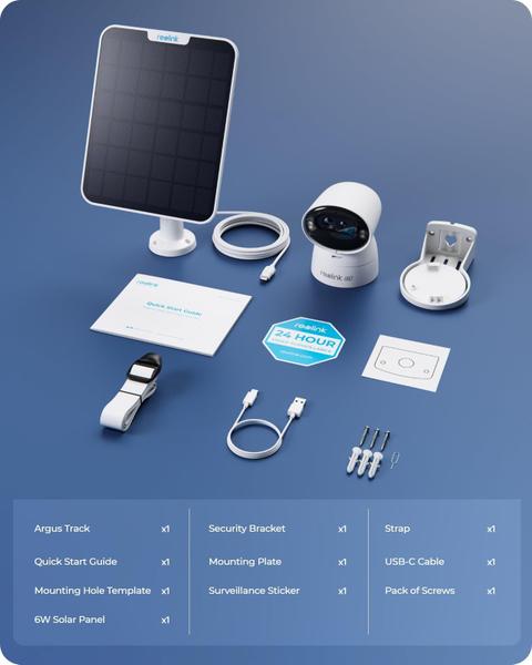 Imagem de Câmera de segurança REOLINK Argus Track 4K PTZ Solar com painel de 6W