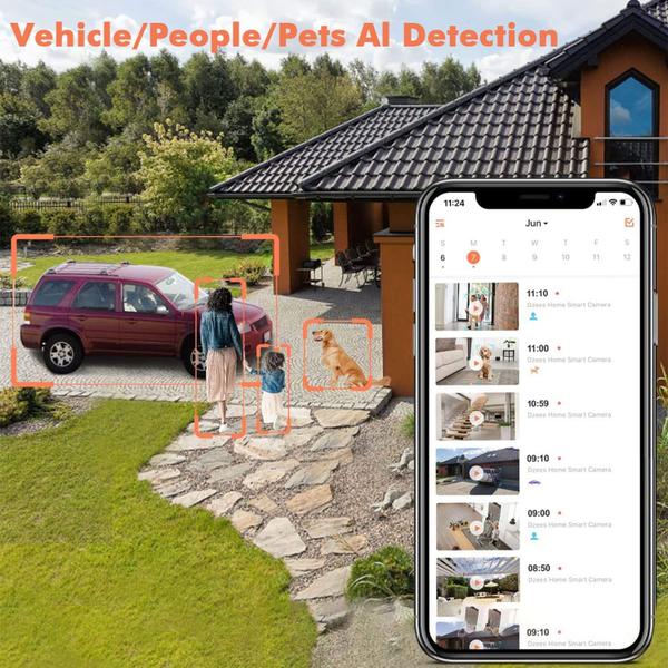 Imagem de Câmera de segurança solar Dzees Upgrade 2K Color Night Vision