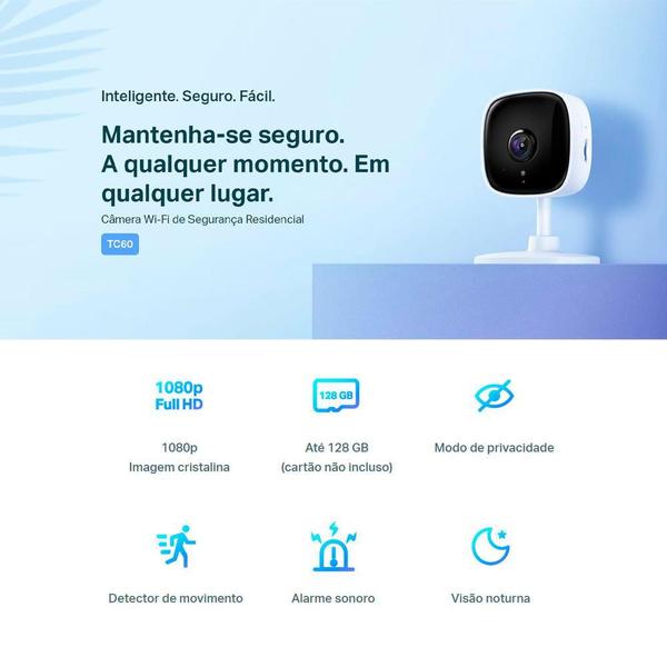 Imagem de Câmera de Segurança Tp-Link Residencial Tapo TC60 V2 2.4 Ghz 128bits - MTP0023