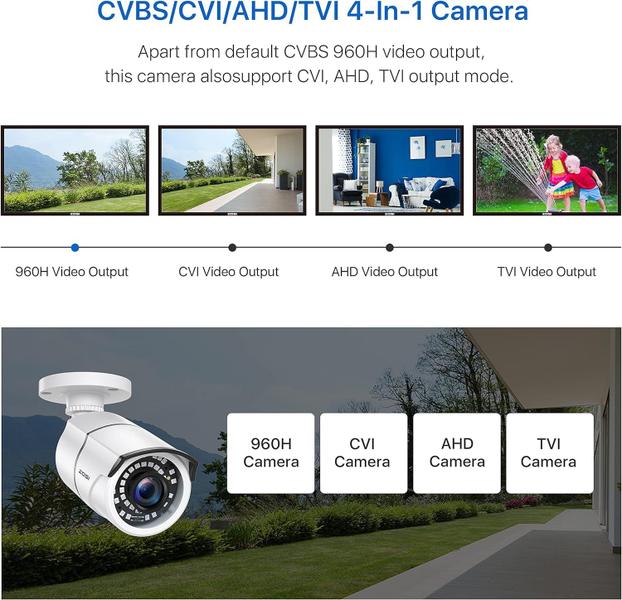 Imagem de Câmera de segurança ZOSI 2.0MP 1080p 4 em 1 TVI/CVI/AHD/CVBS