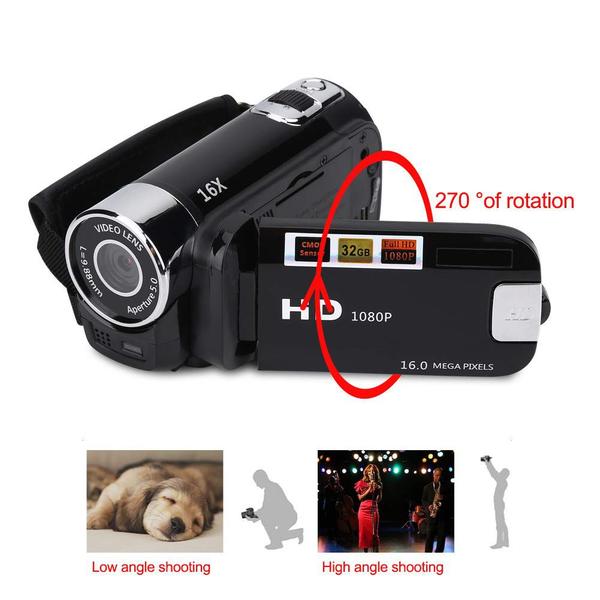 Câmera de vídeo digital Dpofirs 1080P 16X Full HD com rotação de 270 Imagem de Câmera de vídeo digital Dpofirs 1080P 16X Full HD com rotação de 270