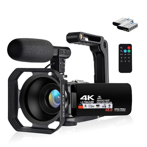 Imagem de Câmera de vídeo lovpo 4K 48MP Ultra HD WiFi Vlogging com acessório