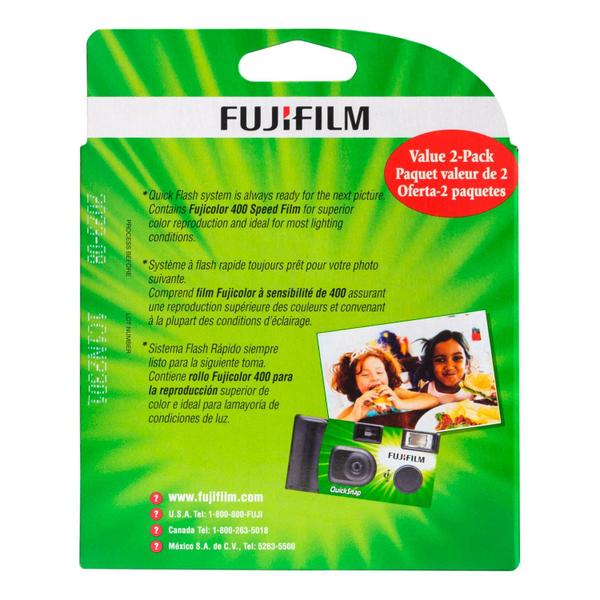 Câmera descartável Fujifilm QuickSnap Flash 400 - pacote com 2 Imagem de Câmera descartável Fujifilm QuickSnap Flash 400 - pacote com 2