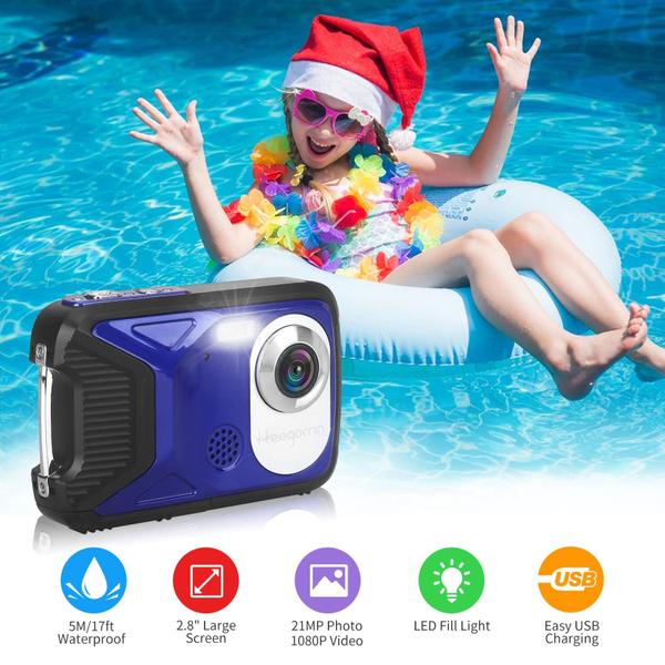 Câmera digital impermeável Heegon HD1080P 30MP com cartão de 32GB - Heegomn Imagem de Câmera digital impermeável Heegon HD1080P 30MP com cartão de 32GB