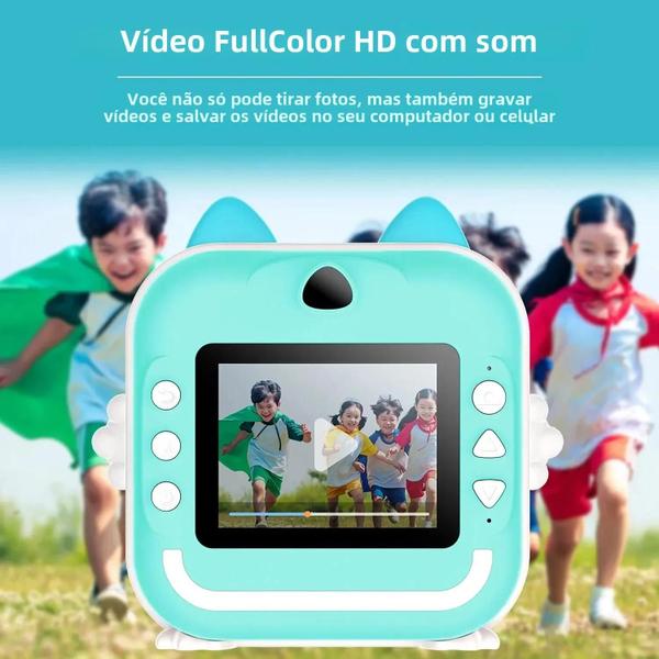 Imagem de Câmera Digital Infantil 1080p HD com Impressão Instantânea - Fotos e Vídeos