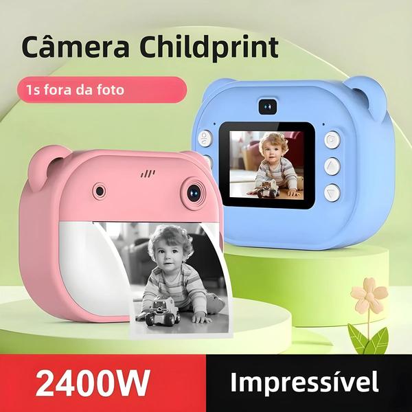 Imagem de Câmera Digital Infantil Com Impressão Instantânea, Câmera Térmica De Impressão Fotográfica Com