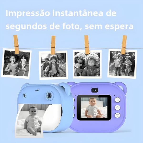 Imagem de Câmera Digital Infantil Com Impressão Instantânea, Câmera Térmica De Impressão Fotográfica,