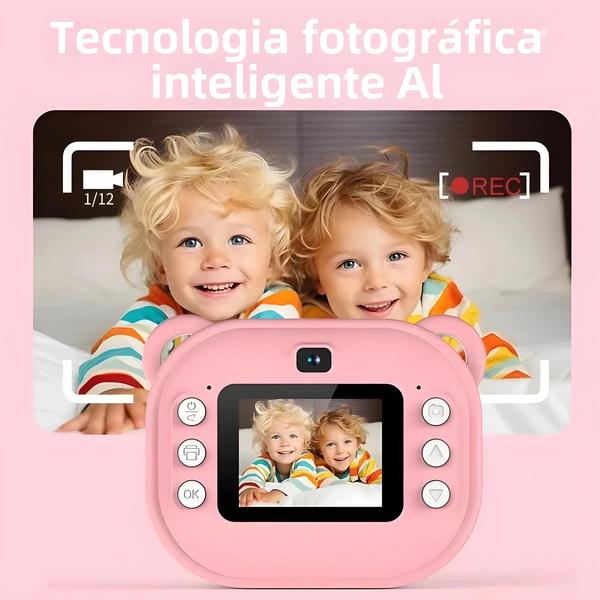 Imagem de Câmera Digital Infantil com Impressão Instantânea - Câmera Térmica Fotográfica