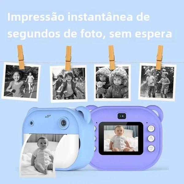 Imagem de Câmera Digital Infantil com Impressão Instantânea - Câmera Térmica Fotográfica