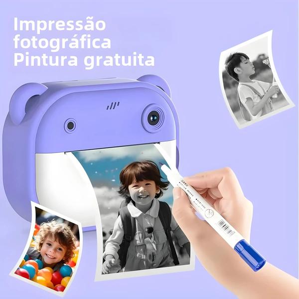 Imagem de Câmera Digital Infantil com Impressão Instantânea - Câmera Térmica Fotográfica