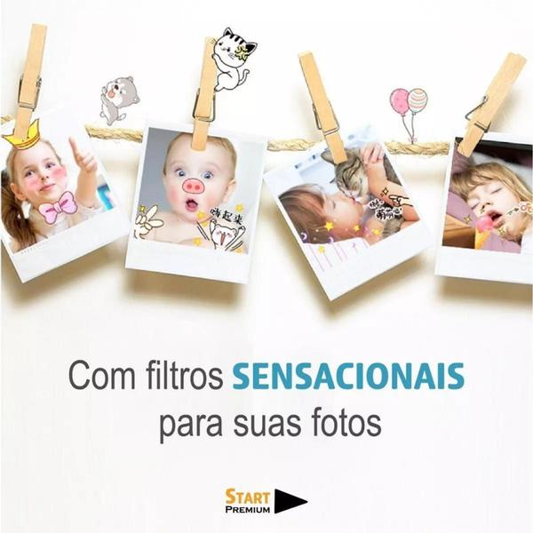 Imagem de Camera Digital Infantil Efeitos Fotos Voz Recarregável Com Capa Alça Proteção Cachorro Jogos