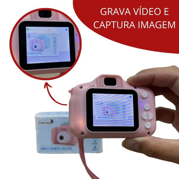 Imagem de Camera digital infantil fotográfica fotografia real rosa menina