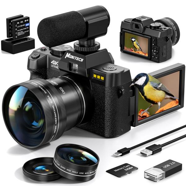 Imagem de Câmera digital Monitech Mo S100 48MP 4K Vlogging YouTube