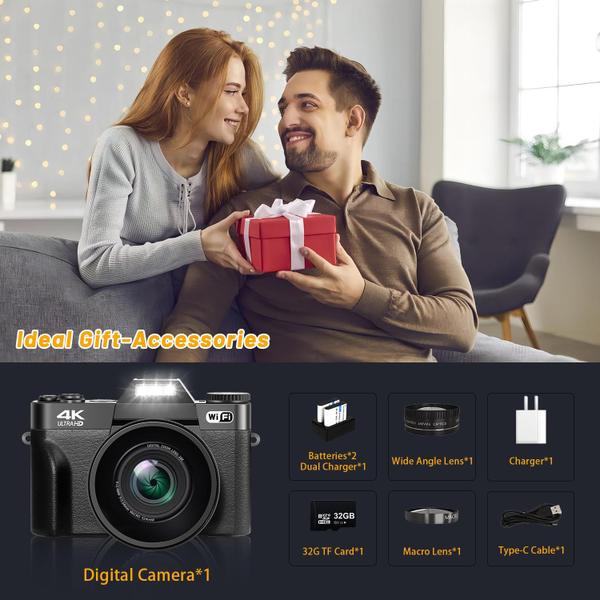 Imagem de Câmera digital NIKICAM 4K 56MP para fotografia e vlogging