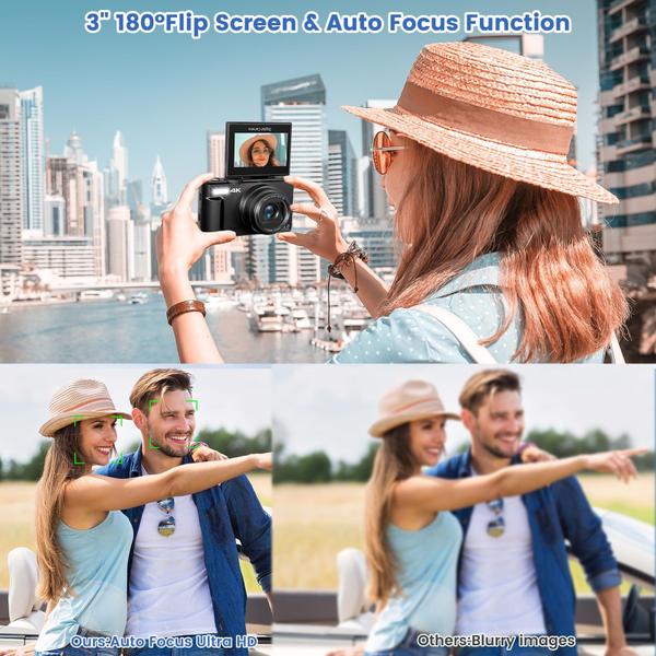 Imagem de Câmera digital NIKICAM 4K 64MP para fotografia e vlogging