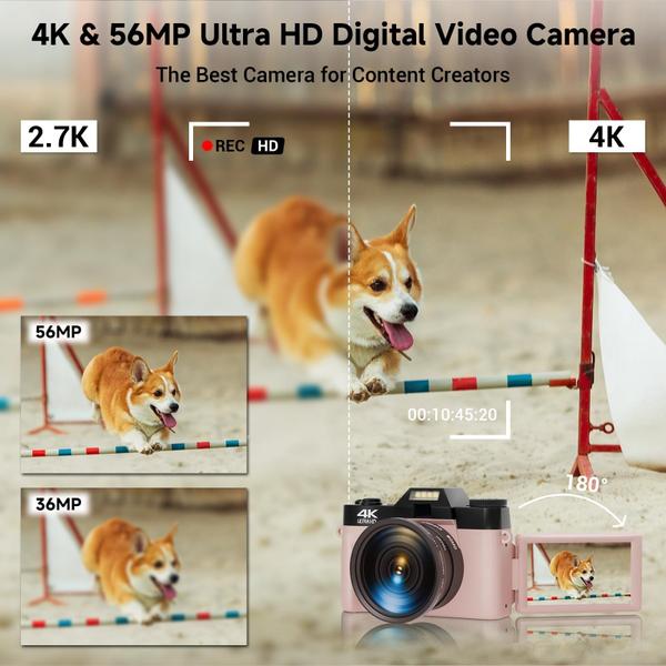 Imagem de Câmera digital SMARTKLIK 4K 56MP para fotografia e vlogging