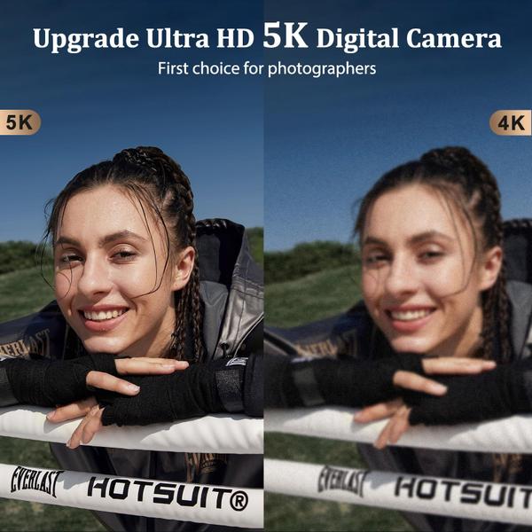 Imagem de Câmera digital ToaSuite 5K 48MP com visor flash e cartão de 32GB