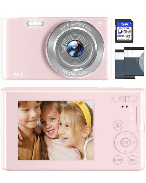 Imagem de Câmera digital VIANGER 4K 44MP Point and Shoot DC6-X3 Pink2