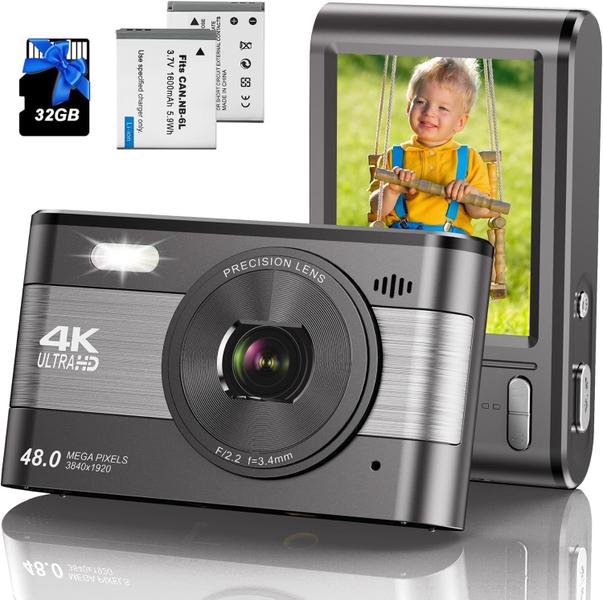 Imagem de Câmera digital Weochi 4K 48MP com foco automático Vlogging com Flash