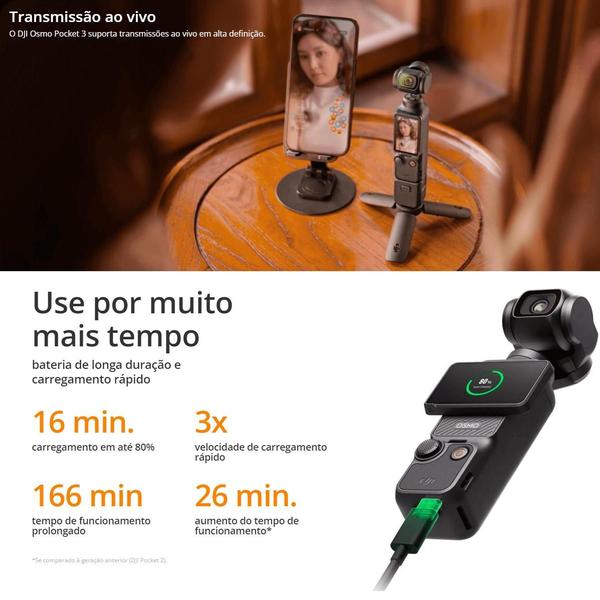 Imagem de Câmera DJI Osmo Pocket 3 Creator Combo 4K Gimbal