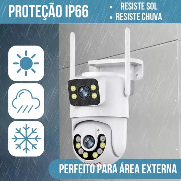 Imagem de Câmera Dome IP Wireless PTZ de Dupla Lente, Detecção de Humanos com IA, Segurança Residencial