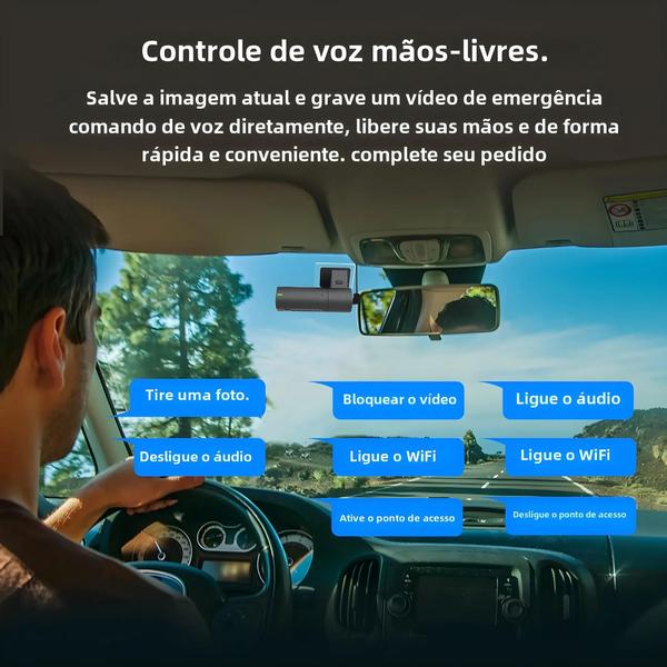 Imagem de Câmera DVR para Carro 1440P KAWA D6 - Controle de Voz e Modo de Estacionamento