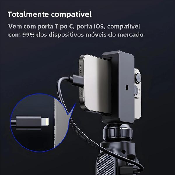 Imagem de Câmera Endoscópica 360° Rotativa Tipo C - HD 1080p com 8 LEDs - para Android e iOS