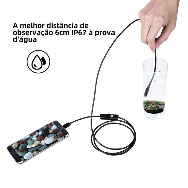 Imagem de Câmera Endoscópica 5.5mm 7mm 3 em 1 - USB, Micro USB, Tipo-C - À Prova D'Água