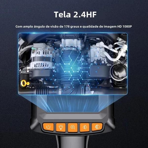 Imagem de Câmera Endoscópica Industrial HD 1080p à Prova D'Água IP67 - Tela IPS de 24"