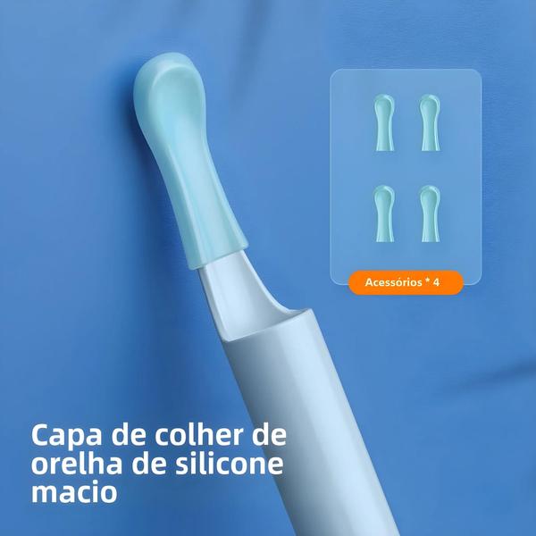 Câmera Endoscópica Sem Fio 5MP para Ouvido - Removedor de Cera com Luz LED Imagem de Câmera Endoscópica Sem Fio 5MP para Ouvido - Removedor de Cera com Luz LED