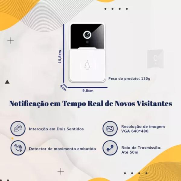 Câmera Espiã Alta Definição WI-fi Visão Noturna Campainha Som - King Imagem de Câmera Espiã Alta Definição WI-fi Visão Noturna Campainha Som