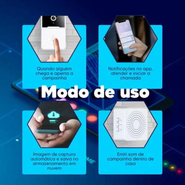Câmera Espiã Alta Definição WI-fi Visão Noturna Campainha Som - King Imagem de Câmera Espiã Alta Definição WI-fi Visão Noturna Campainha Som