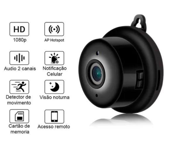 Imagem de Camera Espiã Preto 1080p Discreta Visão Noturna