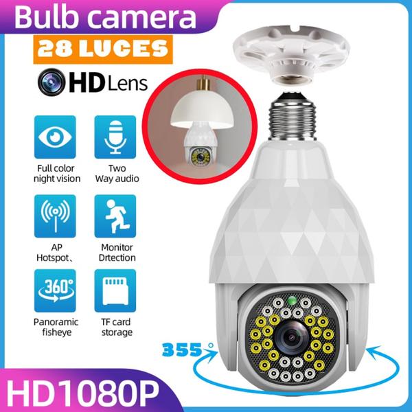 Imagem de Camera Espian Segurança Lampada Panoramica Wifi1080 360 Grau