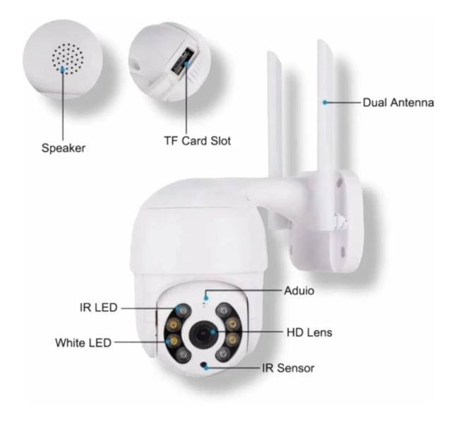 Imagem de Câmera Externa Ip Prova D'água Infravermelho Externa Wifi Hd + Cartão de Memoria 64gb