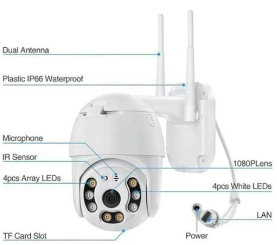 Câmera Externa Ip Prova D'Água Infravermelho Externa Wifi Hd - Golden Sun Imagem de Câmera Externa Ip Prova D'Água Infravermelho Externa Wifi Hd