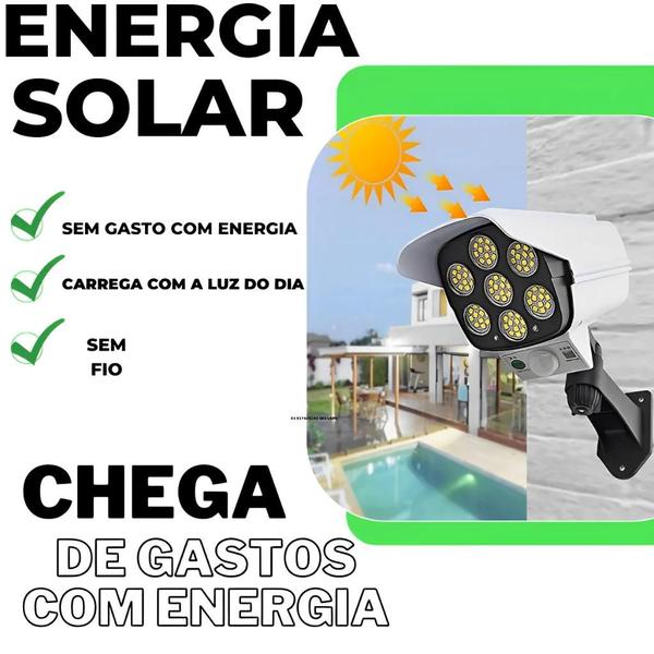 Imagem de Câmera Falsa Com Led Segurança Fake Solar Original