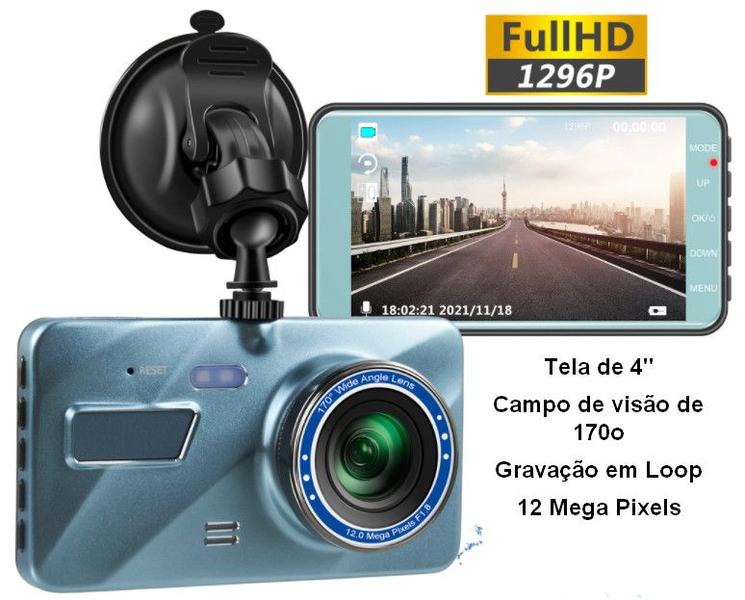 Imagem de Câmera Filmadora Digital Veicular Dvr Hd 4" polegadas 170o