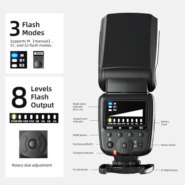 Câmera Flash Speedlite PHOTOOLEX FK300 para Canon Nikon Sony Imagem de Câmera Flash Speedlite PHOTOOLEX FK300 para Canon Nikon Sony
