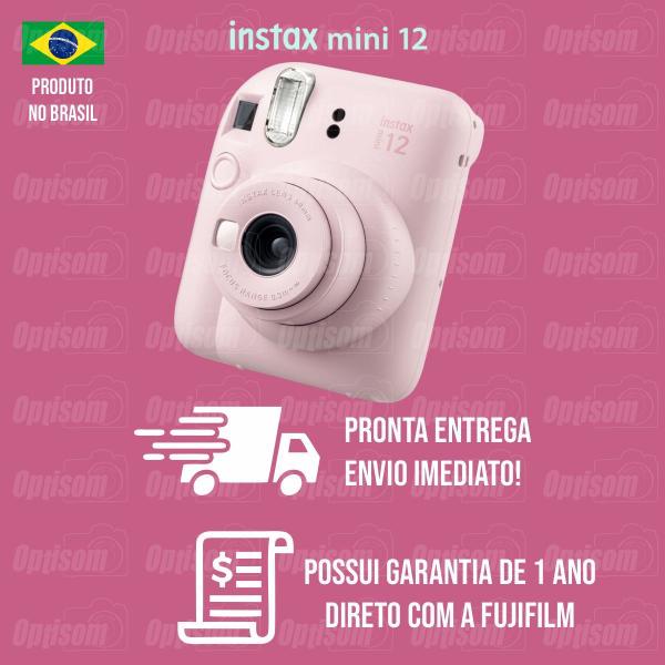 Imagem de Câmera Fujifilm Instax Mini 12 Revela Foto + 20 Fotos + 10 Fotos Macaron Rosa