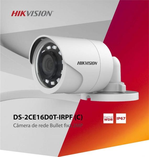 Imagem de Camera Hikvision Bullet Mini DS-2CE16D0T-Irpf 2MP