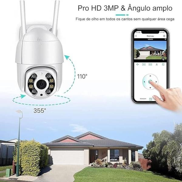 Imagem de Câmera Icsee Speed Dome Prova Dágua Infravermelho Externa Wifi Hd 2 com Sensor de Presença