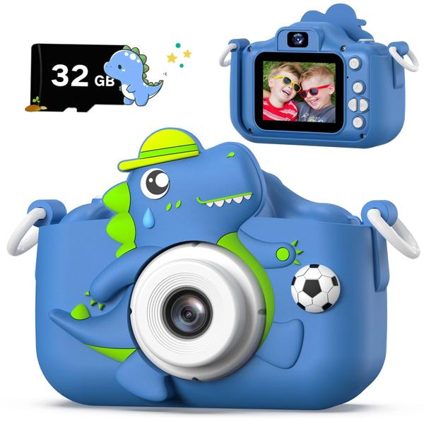 Imagem de Câmera infantil Cimizi Dinosaur com capa protetora, cartão SD de 32 GB